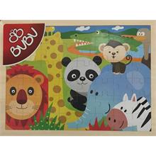 Bubu  48 Parça Ahşap Frame Puzzle (Sevimli Hayvanlar)