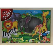 Bubu 15 Parça Ahşap Puzzle (Hayvanlar)