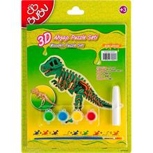 Bubu 3D Ahşap Puzzle+Boyama Seti (Dinozor)