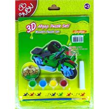 Bubu 3D Ahşap Maket Puzzle + Boyama Seti (Motorsiklet)