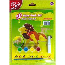 Bubu 3D Ahşap Puzzle+Boyama Seti (Aslan)