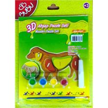 Bubu 3D Ahşap Puzzle+Boyama Seti (Köpek)