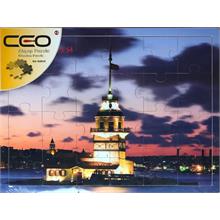 Ceo 24 Parça Ahşap Puzzle Kız Kulesi 40x30cm