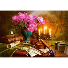 Castorland 1500 Parça Puzzle - Still Life with Violin and Flowers