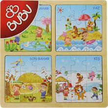 Bubu Dört Mevsim Ahşap Puzzle (4x9 Parça)