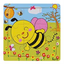 Bubu 9 Parça Ahşap Arı Puzzle (15x15x0,6 cm)