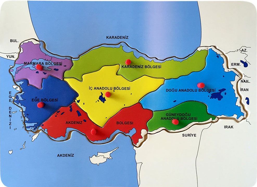 Bubu Ahşap Türkiye Haritası Bultak Puzzle (Bölgeler)