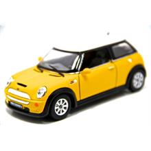 Mini Cooper S Sarı Çek Bırak Metal Araba (1:28)