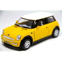 Kinsmart Sarı Mini Cooper 1:28 Metal Çek Bırak Oyuncak Araba