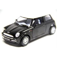 Kinsmart Siyah Mini Cooper 1:28 Metal Çek Bırak Oyuncak Araba