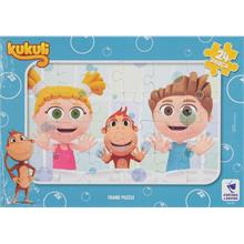 Kukuli 24 Parça Mavi Çerçeveli Frame Puzzle