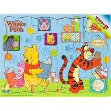 Winni The Pooh Kitap Okuyor 12 Parça Ahşap Yapboz