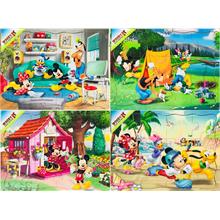 Mickey ve Minnie Mouse 4 lü Ahşap Puzzle Seti (4x12 Parça)