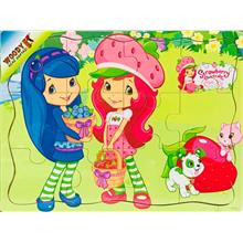 Strawberry Shortcake Çilek Kız 12 Parça Tahta Yapboz - Çilek Toplama