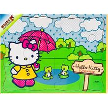 Hello Kitty 12 Parça Ahşap Mevsimler-Sonbahar Puzzle