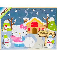 Hello Kitty 12 Parça Ahşap Mevsimler-Kış Puzzle