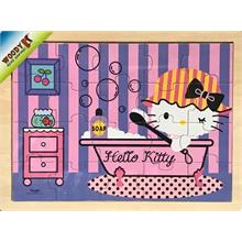 Hello Kitty 20 Parça Ev Aktiviteleri Ahşap Yapboz (Banyo Vakti)
