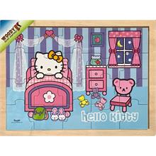 Hello Kitty 20 Parça Ev Aktiviteleri Ahşap Yapboz (Uyku Vakti)