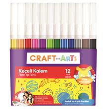 Craft and Arts 12 Renk Keçeli Kalem - CAKK-12