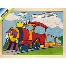 Woody 20 Parça Ahşap Frame Puzzle - Neşeli Tren