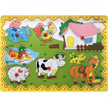 Bubu 7 Parça Çiftlik Hayvanları Ahşap Puzzle (30x22,5x0,8 cm)