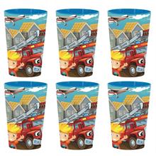 Araba Baskılı 340 ml 6 lı Plastik Bardak Seti - Parti, Piknik ve Günlük Kullanım