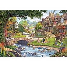 KS Games  Summer Village Stream 1000 Parça Puzzle- Steve Crips