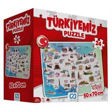 Türkiyem 24 Parça Maxi Eğitici Çocuk Puzzle - 70x50 cm