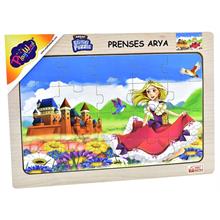 PlayWood 20 Parça Prenses Arya ve Şatosu Ahşap Eğitici Puzzle