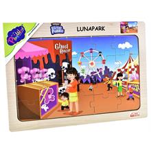 PlayWood Ahşap Eğitici Puzzle - 20 Parça Lunapark Dönmedolap