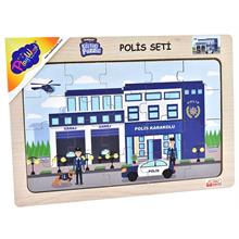 PlayWood 20 Parça Polis Karakolu Ahşap Eğitici Puzzle