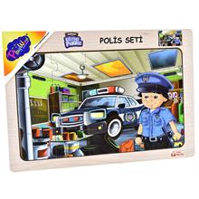 PlayWood 20 Parça Polis Arabası Ahşap Eğitici Puzzle