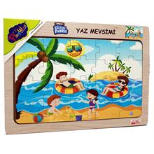 PlayWood Güneş Deniz ve Eğlence Ahşap Eğitici Puzzle - 20 Parça