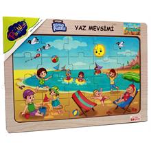 PlayWood Yaz Mevsimi - Plajda Eğlence 20 Parça Ahşap Eğitici Yapboz