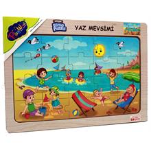 PlayWood Yaz Mevsimi - Plajda Eğlence 20 Parça Ahşap Eğitici Yapboz