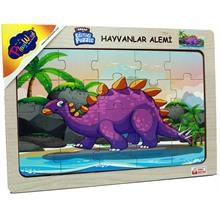 PlayWood Sevimli Dinazor 20 Parça Ahşap Eğitici Yapboz