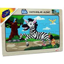 PlayWood Sevimli Zebra 20 Parça Ahşap Eğitici Puzzle