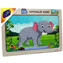 PlayWood 20 Parça Çerçeveli Fil Puzzle - Ahşap