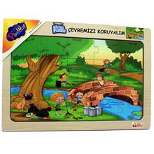 PlayWood Doğada Temizlik 20 Parça Ahşap Eğitici Puzzle