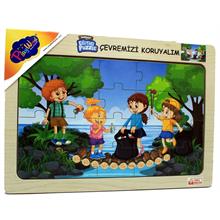 PlayWood 20 Parça Çevre Temizliği Ahşap Puzzle