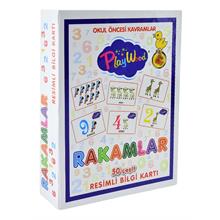 PlayWood Rakamlar - Eğitici Resimli 50 Parça Bilgi Kartları