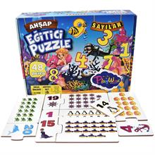 PlayWood Sayılar Eğitici Ahşap Hafıza Kartları - 48 Parça