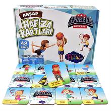 PlayWood Spor Eğitici Ahşap Hafıza Kartları - 48 Parça