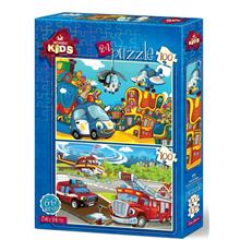 Art Kids 2x100 Parça Polis ve İtfaiye Çocuk Puzzle (6-8 Yaş)
