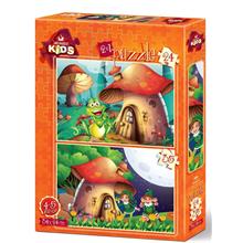 Art Kids 24+35 Parça Mantar Evler Eğitici Çocuk Puzzle