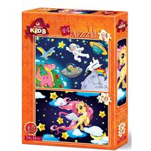 Art Kids 24+35 Parça Astronot ve Mini Pegasus Çocuk Yapboz