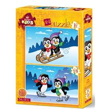 Art Kids 12+24 Parça Penguenler 2 li Çocuk Puzzle