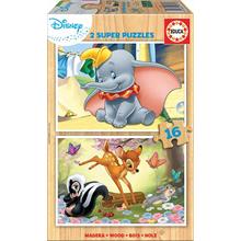 Educa 2x16 Parça Ahşap Disney Animals Puzzle - 18079