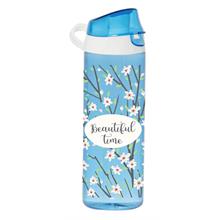 Herevin 750 ml Beautiful Time Desenli Mavi Matara - Bahar Çiçekleri