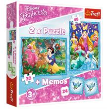 Trefl Disney Prensesleri 2 li 30+48 Parça Yapboz ve 1 Memory Oyunu